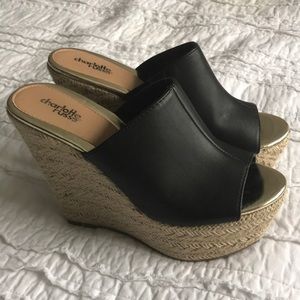 Sky High Charlotte Russe Black Wedges